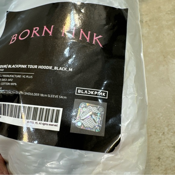 🖤🩷 BLACKPINK BORN PINK WORLD TOUR SEOUL OFFICIAL MD GOODS HOODIE Black M Size - Picture 7 of 8